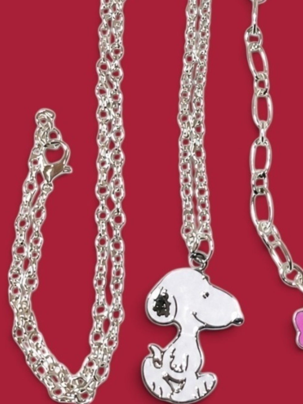 Peanuts -NWT, Snoopy Woodstock Necklace & Bracelet,Adjustable, Stainless, Enamel - Picture 3 of 7